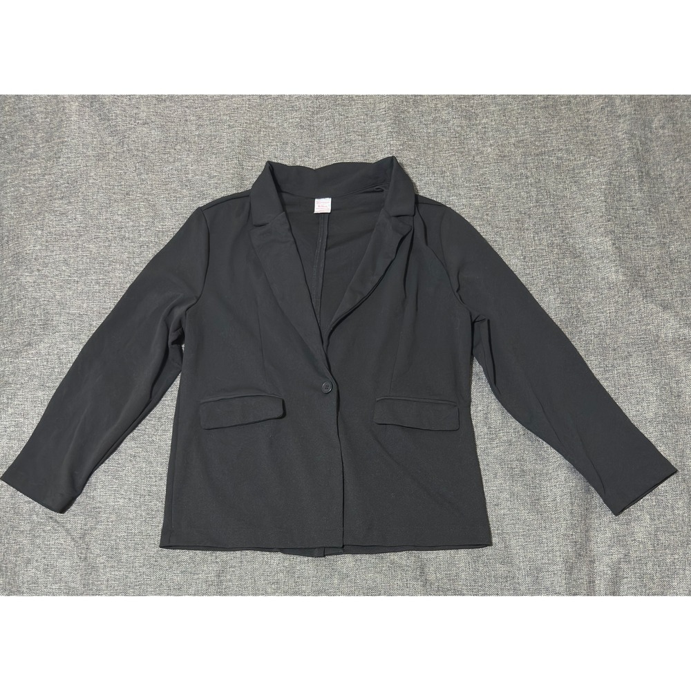 No Boundaries Juniors XL Blazer Black Single Button Long Sleeve Stretch